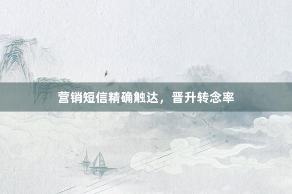 营销短信精确触达，晋升转念率